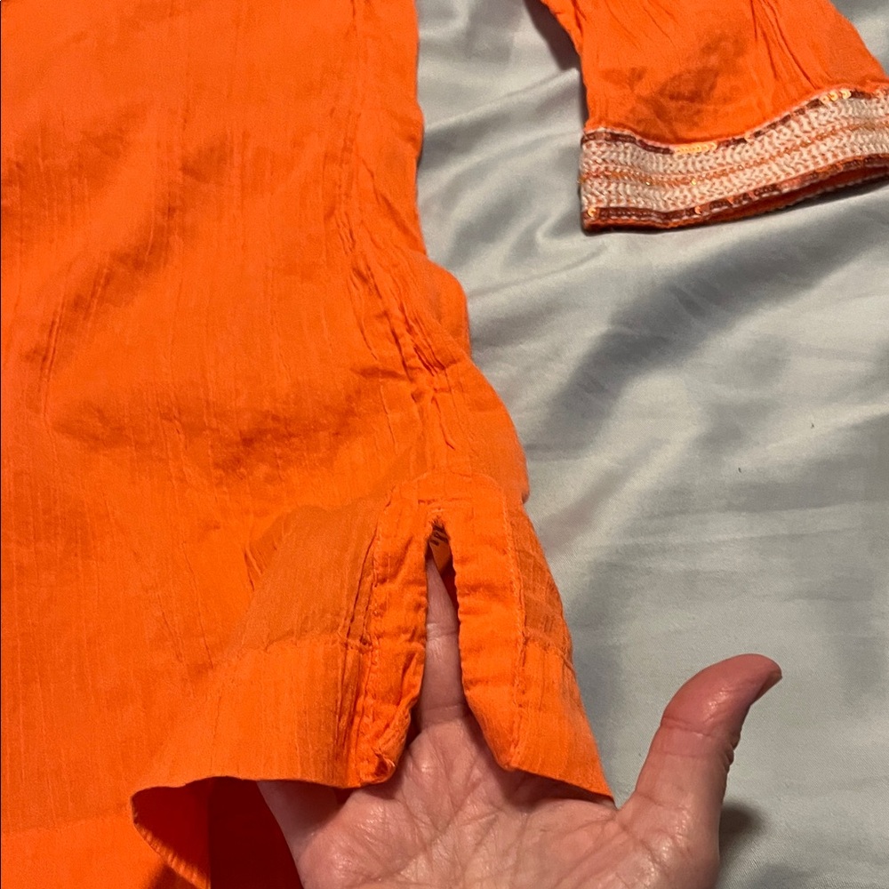 Athleta Vibrant Beautiful Orange Tunic Top Size Small - Picture 5 of 12